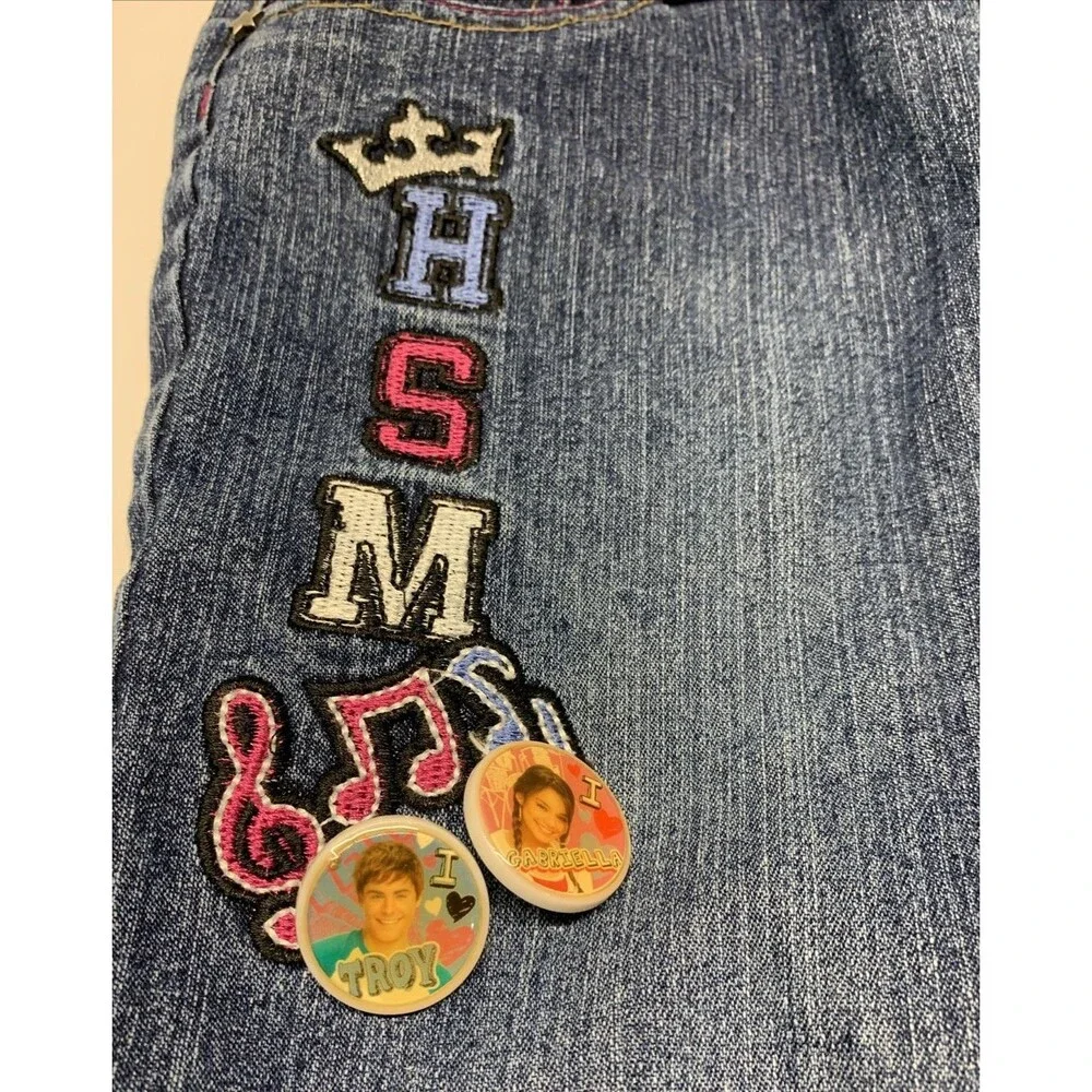 High School Musical 2 Jeans Pants Girls Sz 6X Vintage Y2K Embroidered